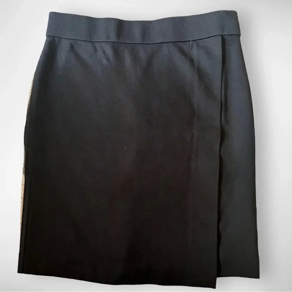 MADEWELL Women's Black Overlap City Knit‎ Skirt Small | EUC